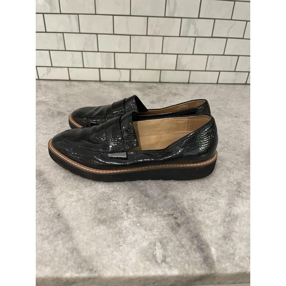 Naturalizer Adiline Loafer Shoes Womens Size 8.5 Black Patent Leather Platform